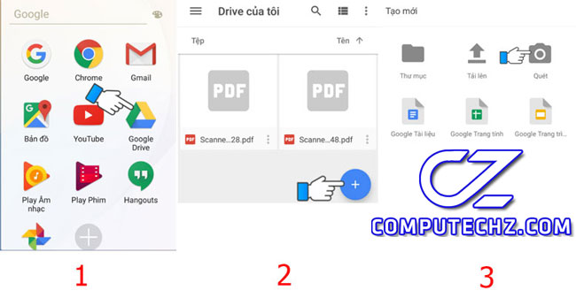 cách scan tài liệu thành file pdf bằng Google Drive