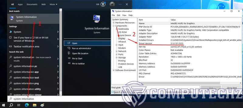 cách xem driver card màn hình